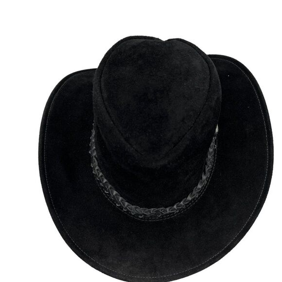 Kakadu Australia | Leather Black Hat with Braided Band Accent Size Large main image 9